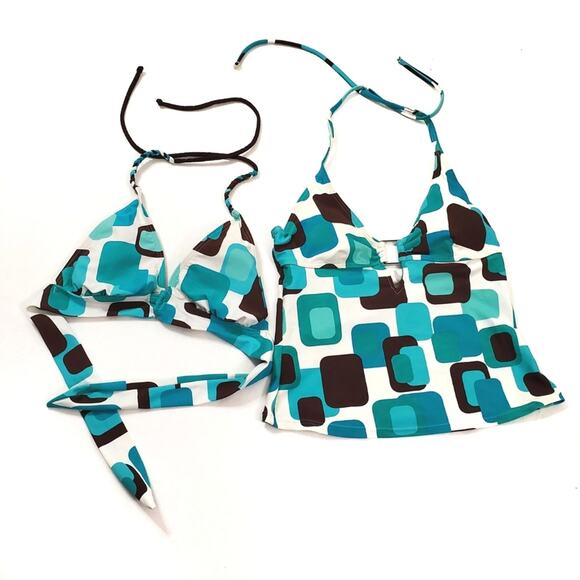 Ocean Dream | Bundle of 2 Tops! Geometric Print Bikini Tops - Picture 1 of 9